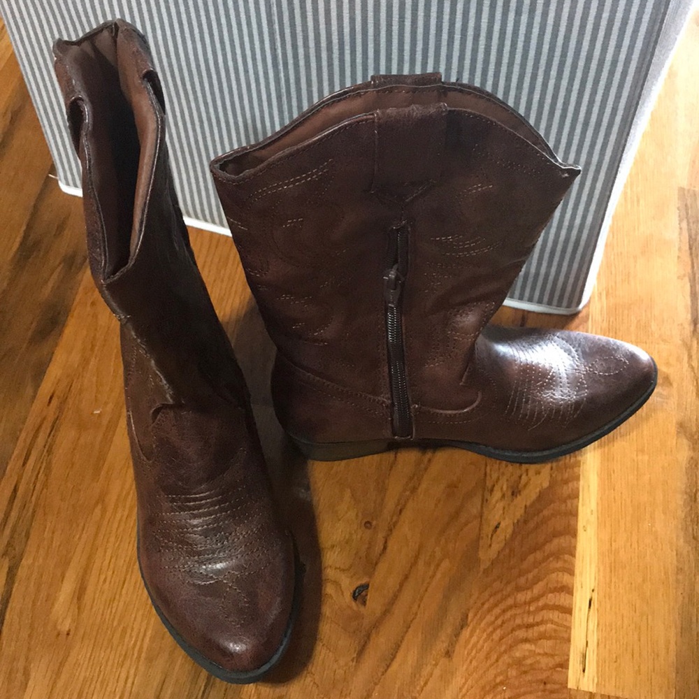Girls Brown Cowboy Boots